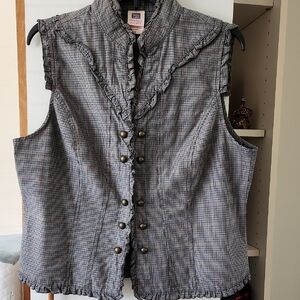 Faded Glory Micro Checkered Ladies Vest Vintage Y2K